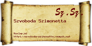 Szvoboda Szimonetta névjegykártya